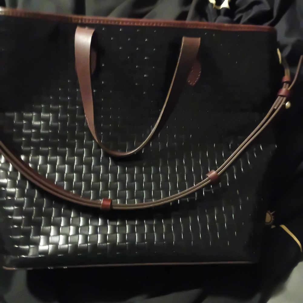 Dooney & Bourke Black and Brown Leather Tote